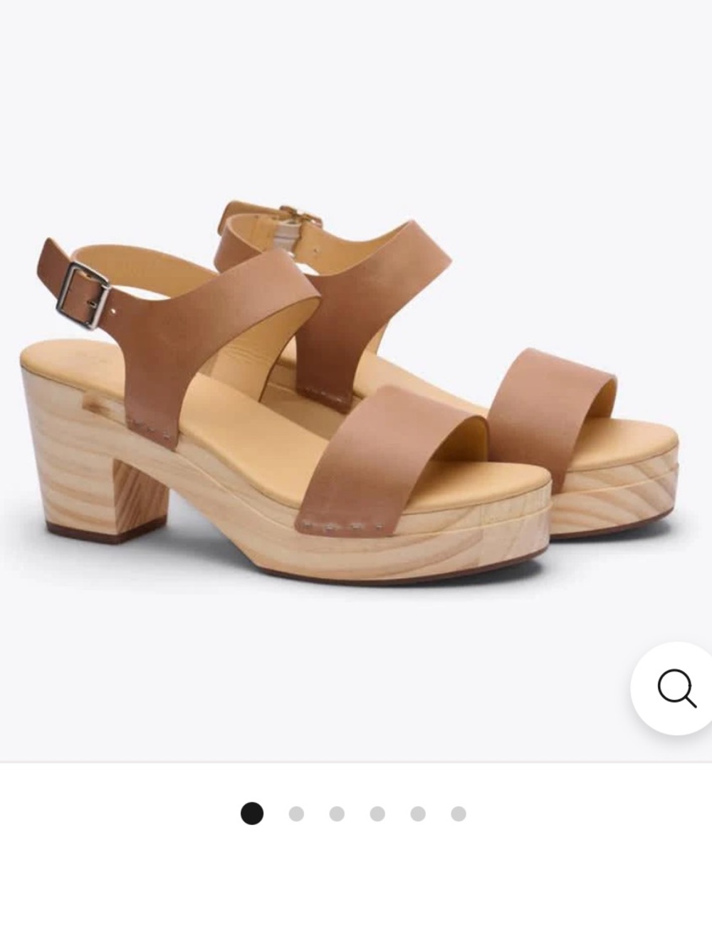 Nisolo all day open toe clog, color almond size 7.5